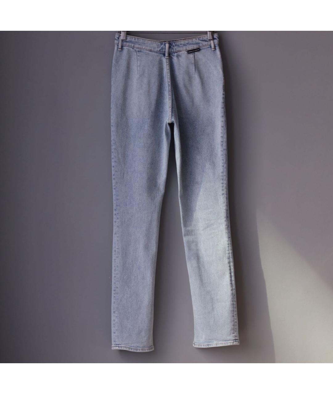ALEXANDER WANG Голубые хлопко-эластановые джинсы слим, фото 2