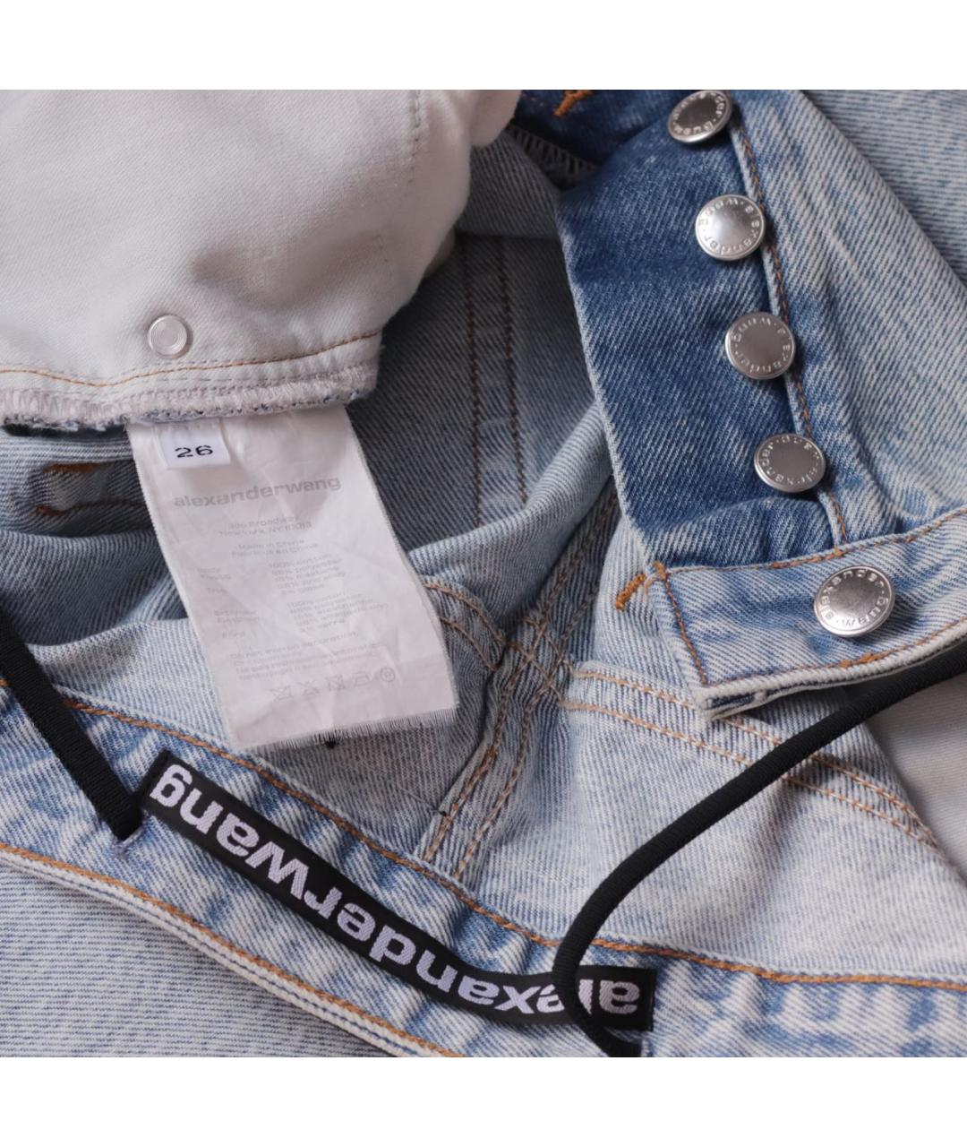 ALEXANDER WANG Голубые хлопковые прямые джинсы, фото 7
