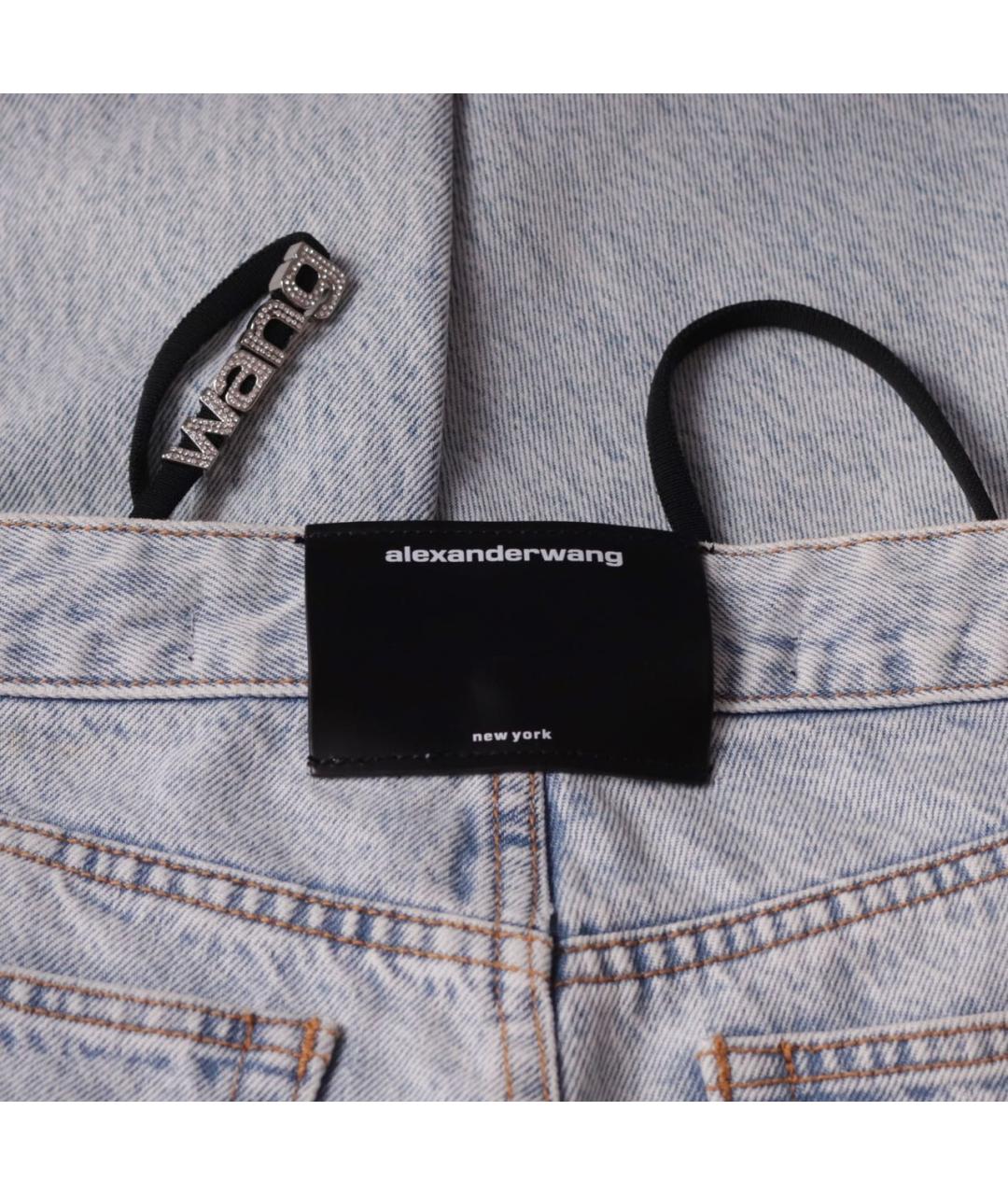 ALEXANDER WANG Голубые хлопковые прямые джинсы, фото 8