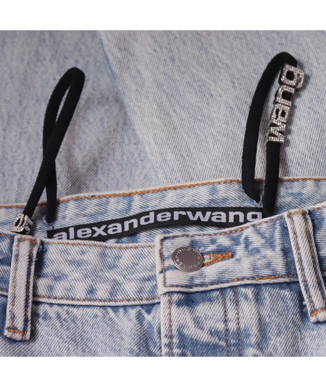 ALEXANDER WANG Голубые хлопковые прямые джинсы, фото 3