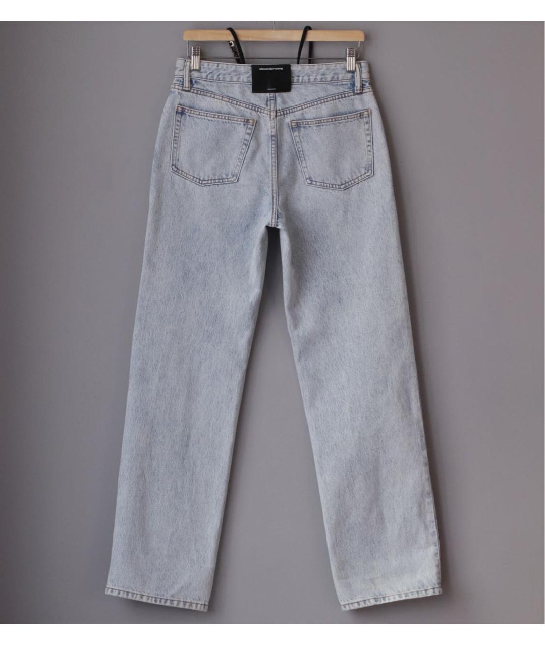 ALEXANDER WANG Голубые хлопковые прямые джинсы, фото 2