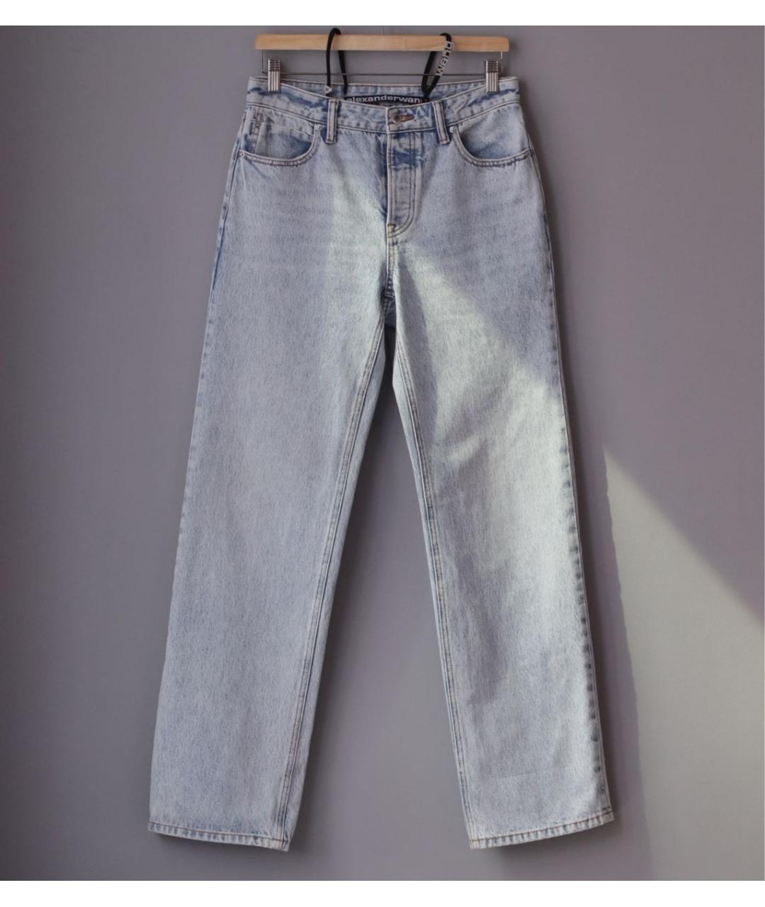 ALEXANDER WANG Голубые хлопковые прямые джинсы, фото 4