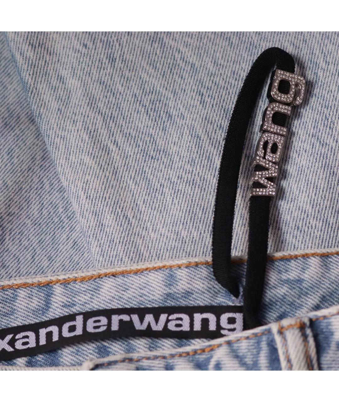 ALEXANDER WANG Голубые хлопковые прямые джинсы, фото 6