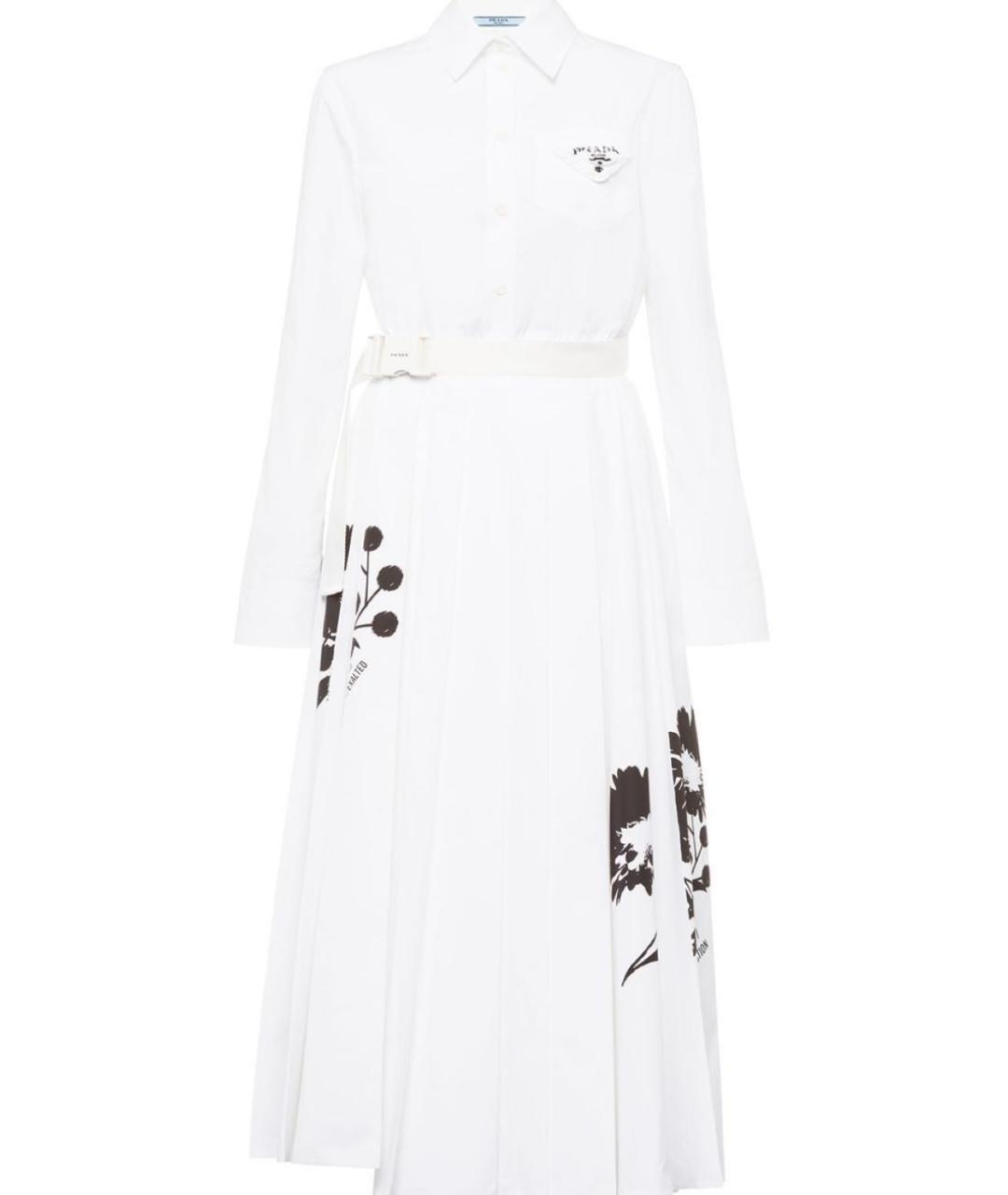 PRADA Белое хлопковое повседневное платье, фото 1