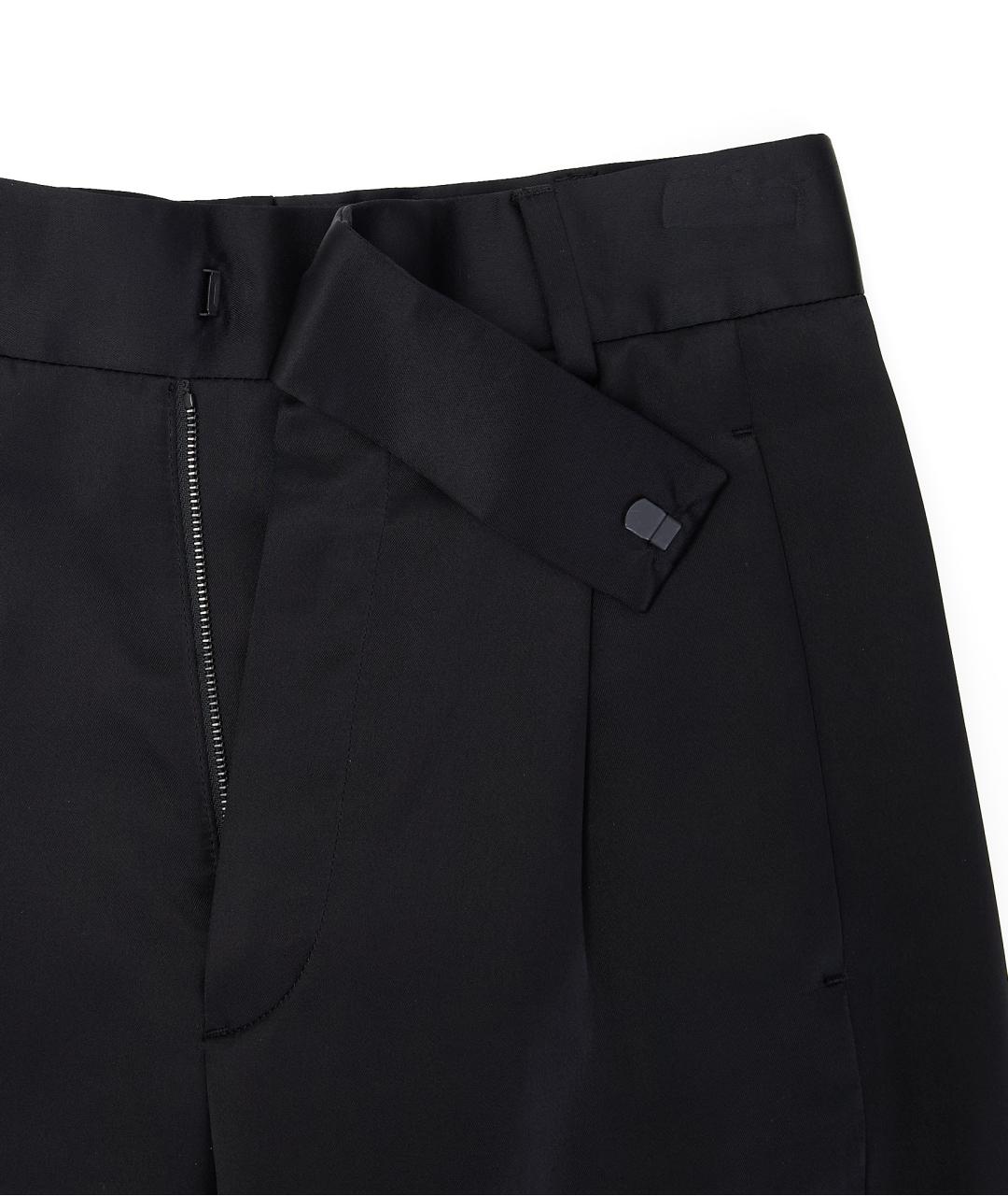 SAINT LAURENT Черные вискозные прямые брюки, фото 3
