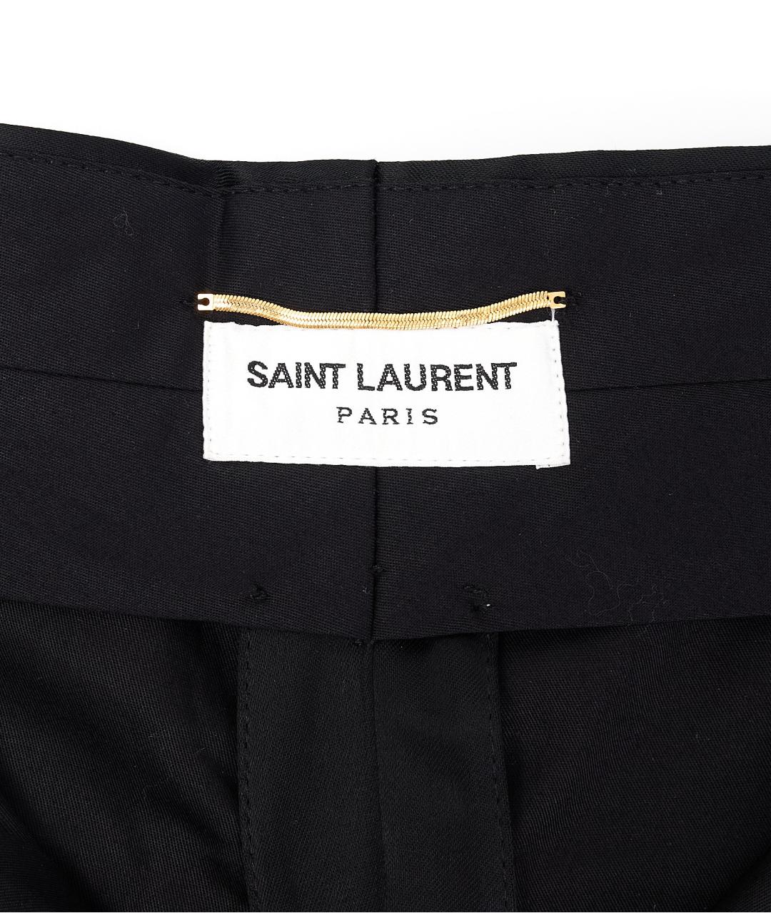 SAINT LAURENT Черные вискозные прямые брюки, фото 5