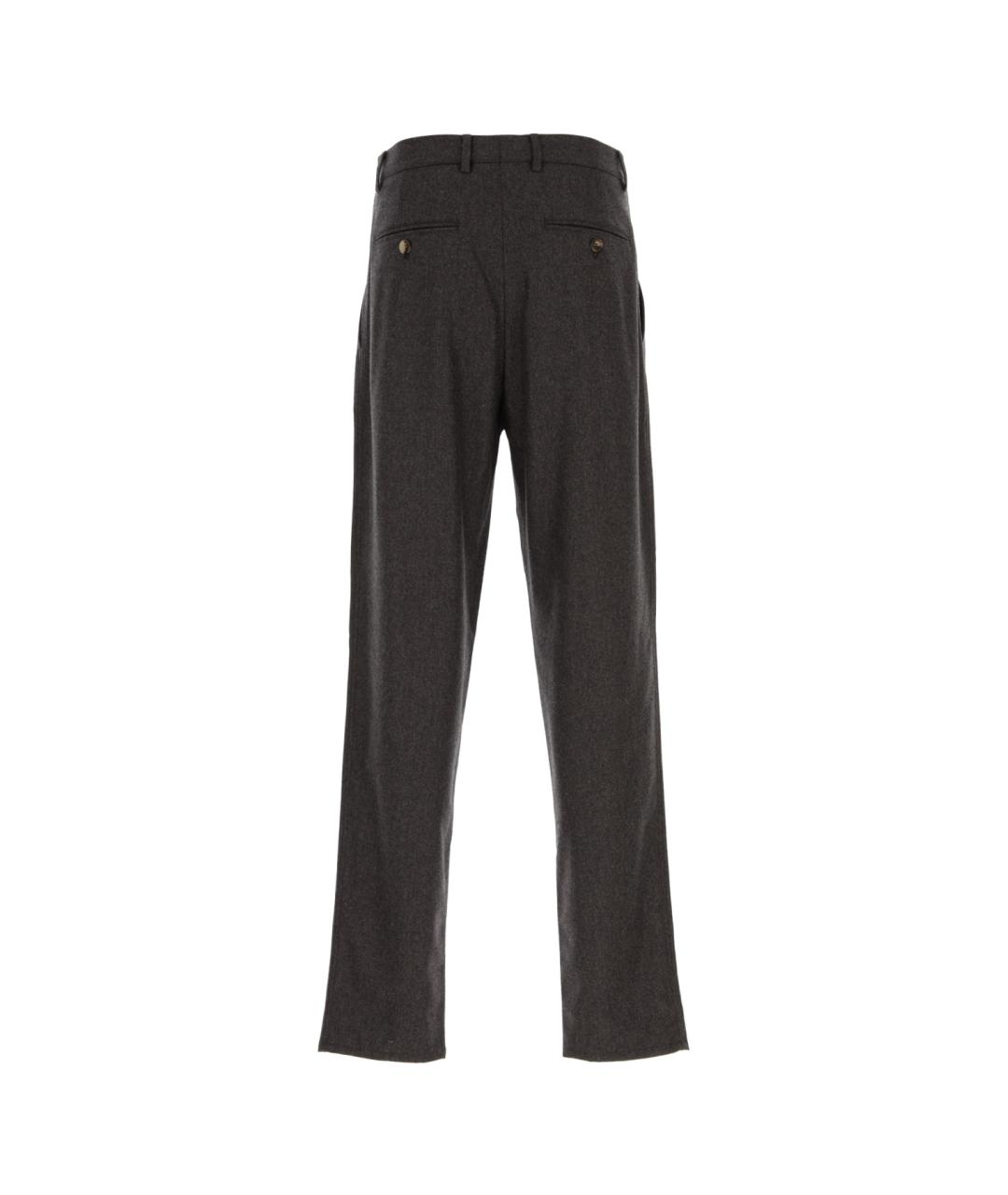 BRUNELLO CUCINELLI Антрацитовые повседневные брюки, фото 2