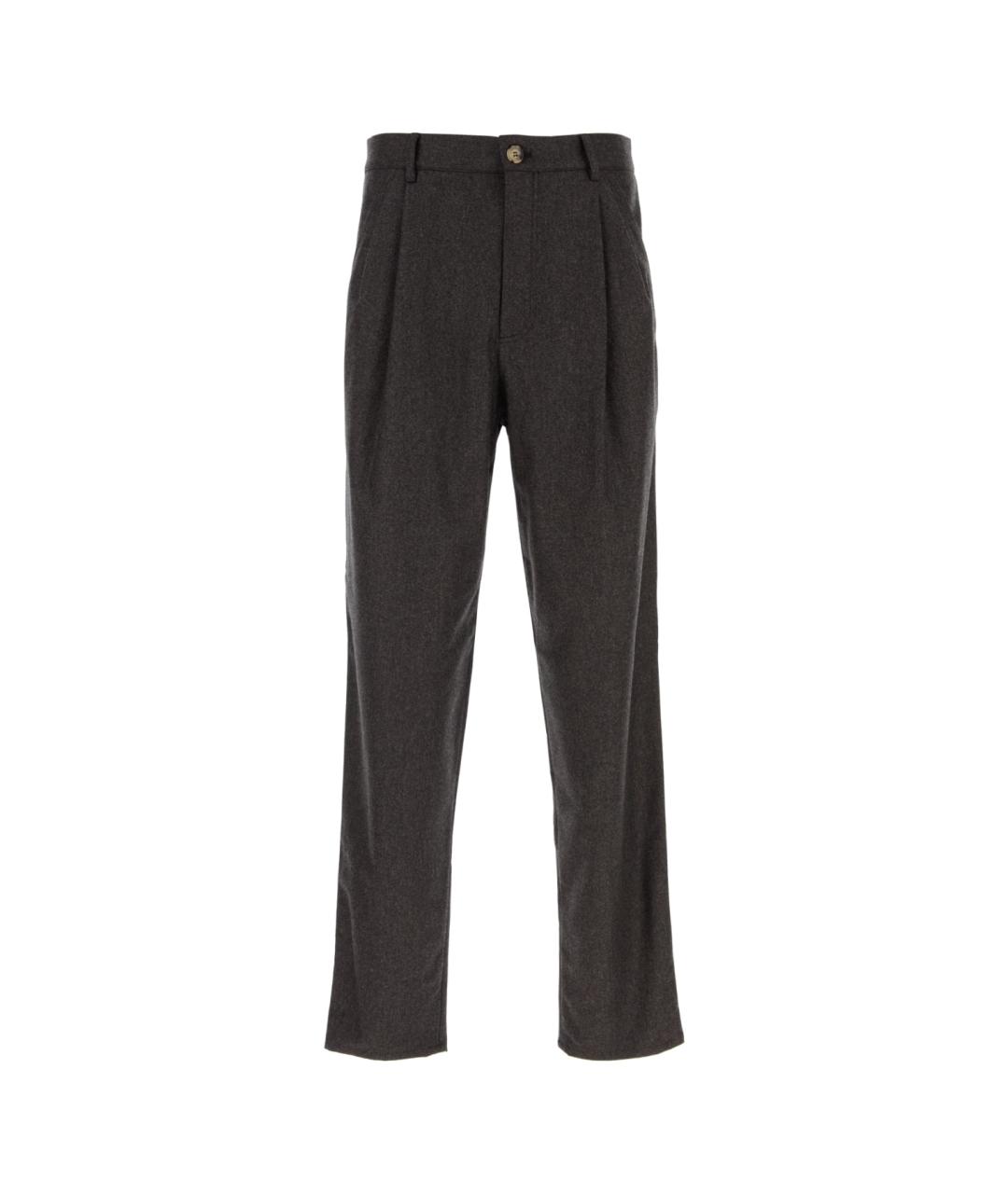 BRUNELLO CUCINELLI Антрацитовые повседневные брюки, фото 1