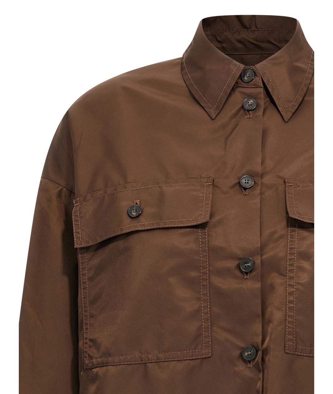 WEEKEND MAX MARA Коричневая полиамидовая куртка, фото 3