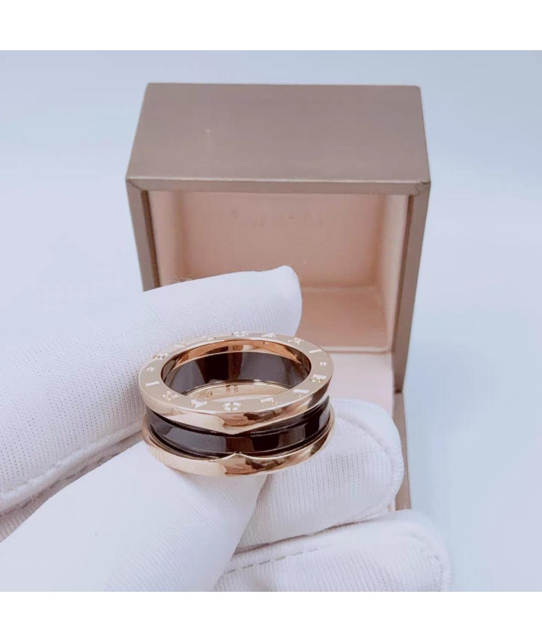 BVLGARI Черное кольцо из розового золота, фото 3