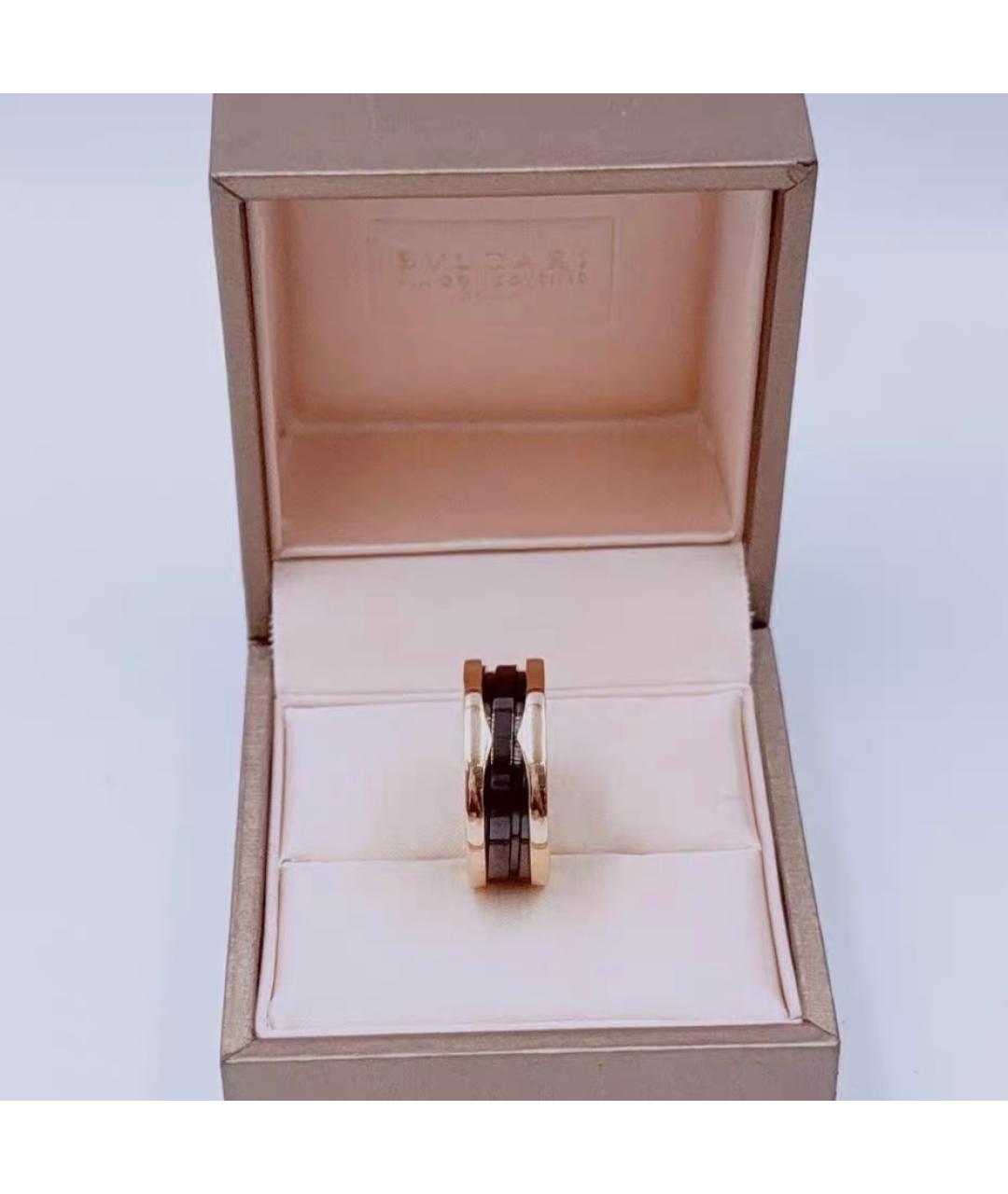 BVLGARI Черное кольцо из розового золота, фото 2