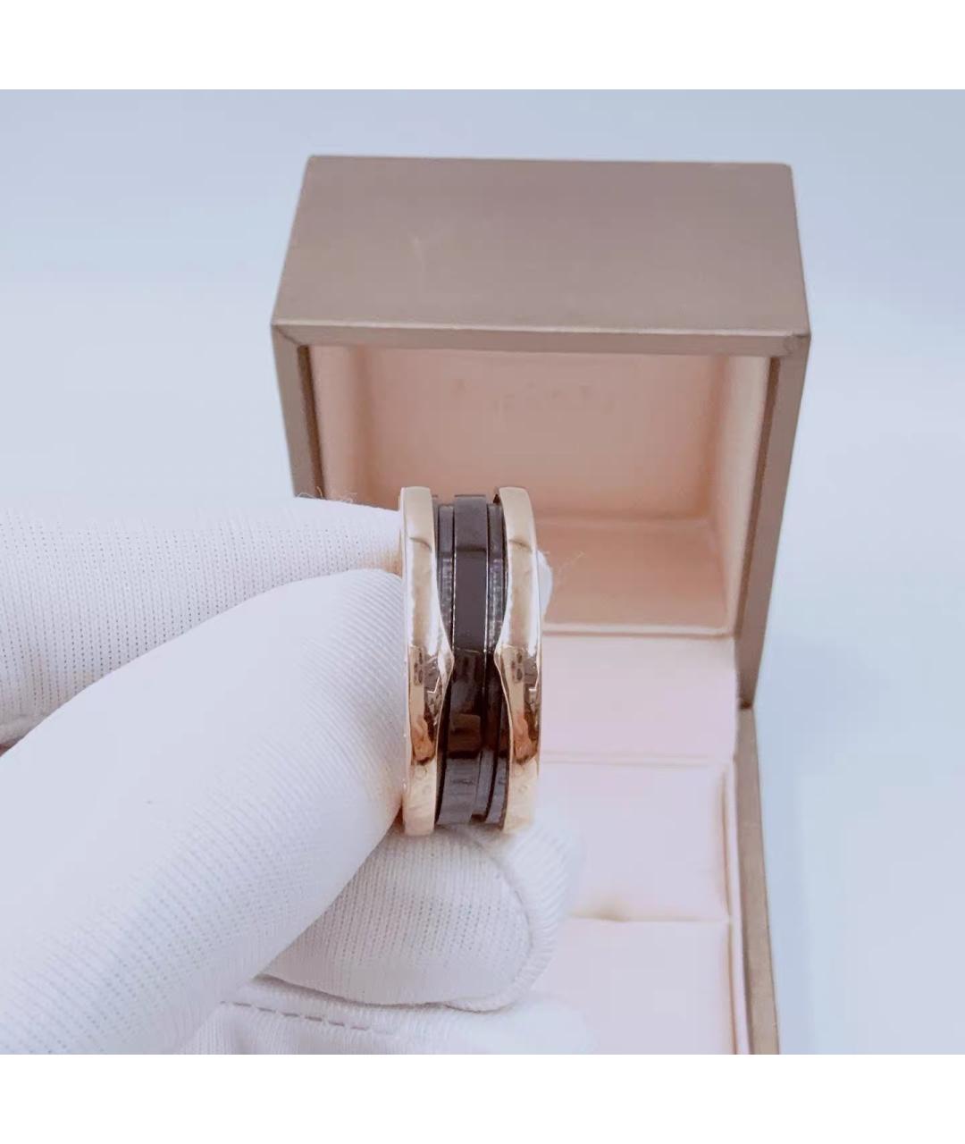 BVLGARI Черное кольцо из розового золота, фото 4
