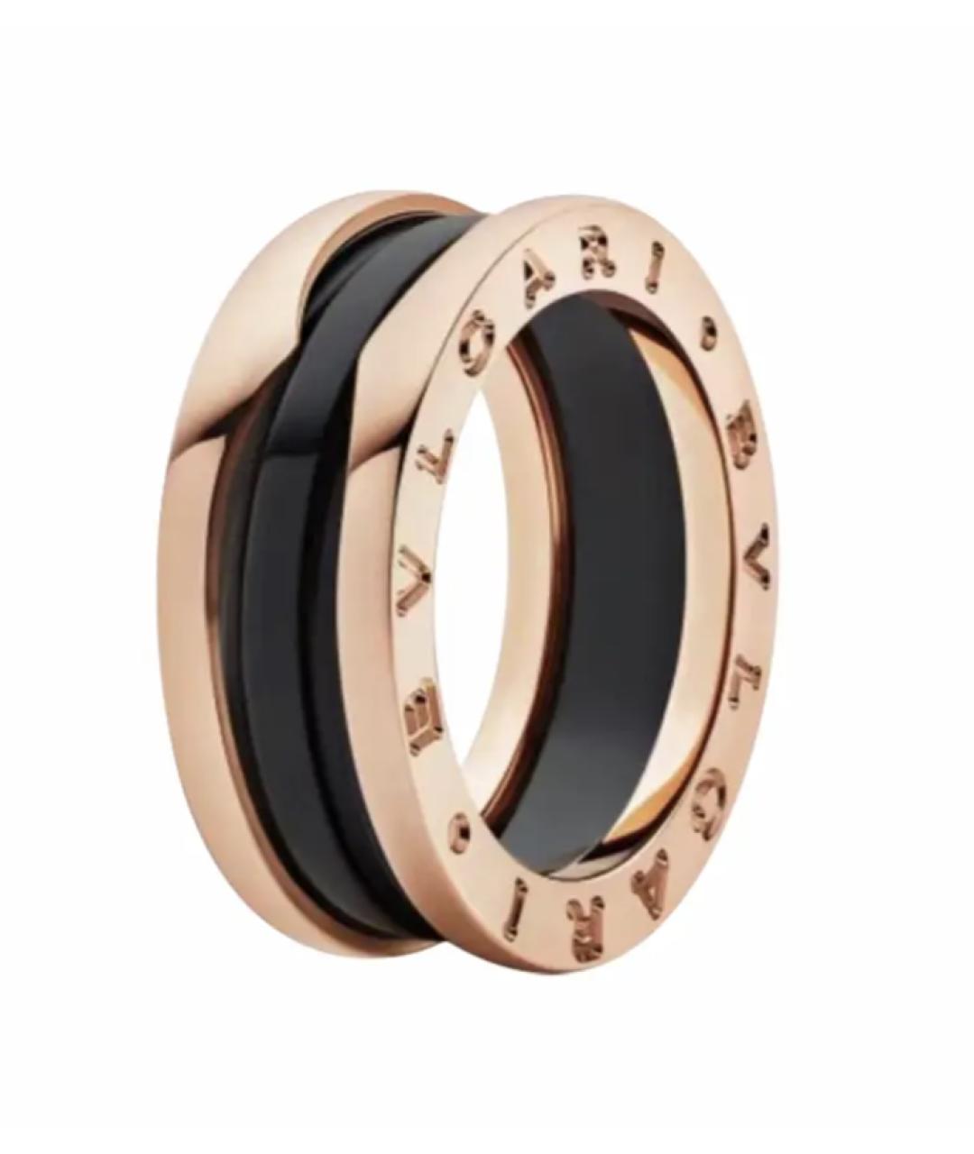 BVLGARI Черное кольцо из розового золота, фото 1