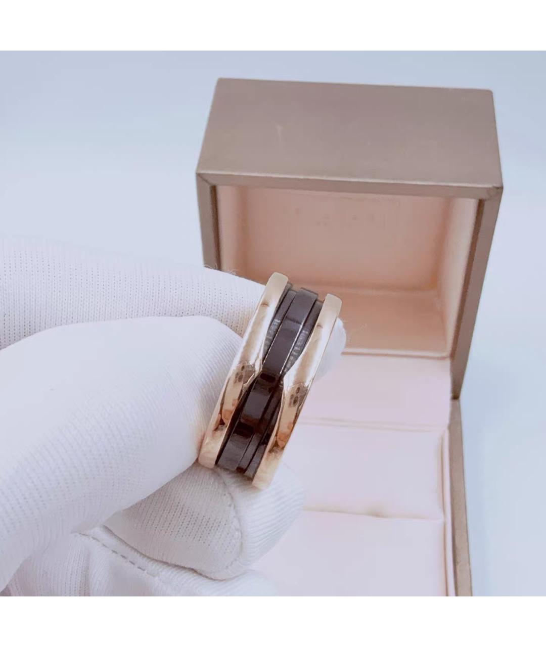 BVLGARI Черное кольцо из розового золота, фото 5