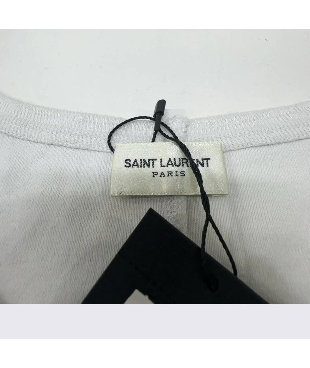 SAINT LAURENT Белая хлопковая футболка, фото 6
