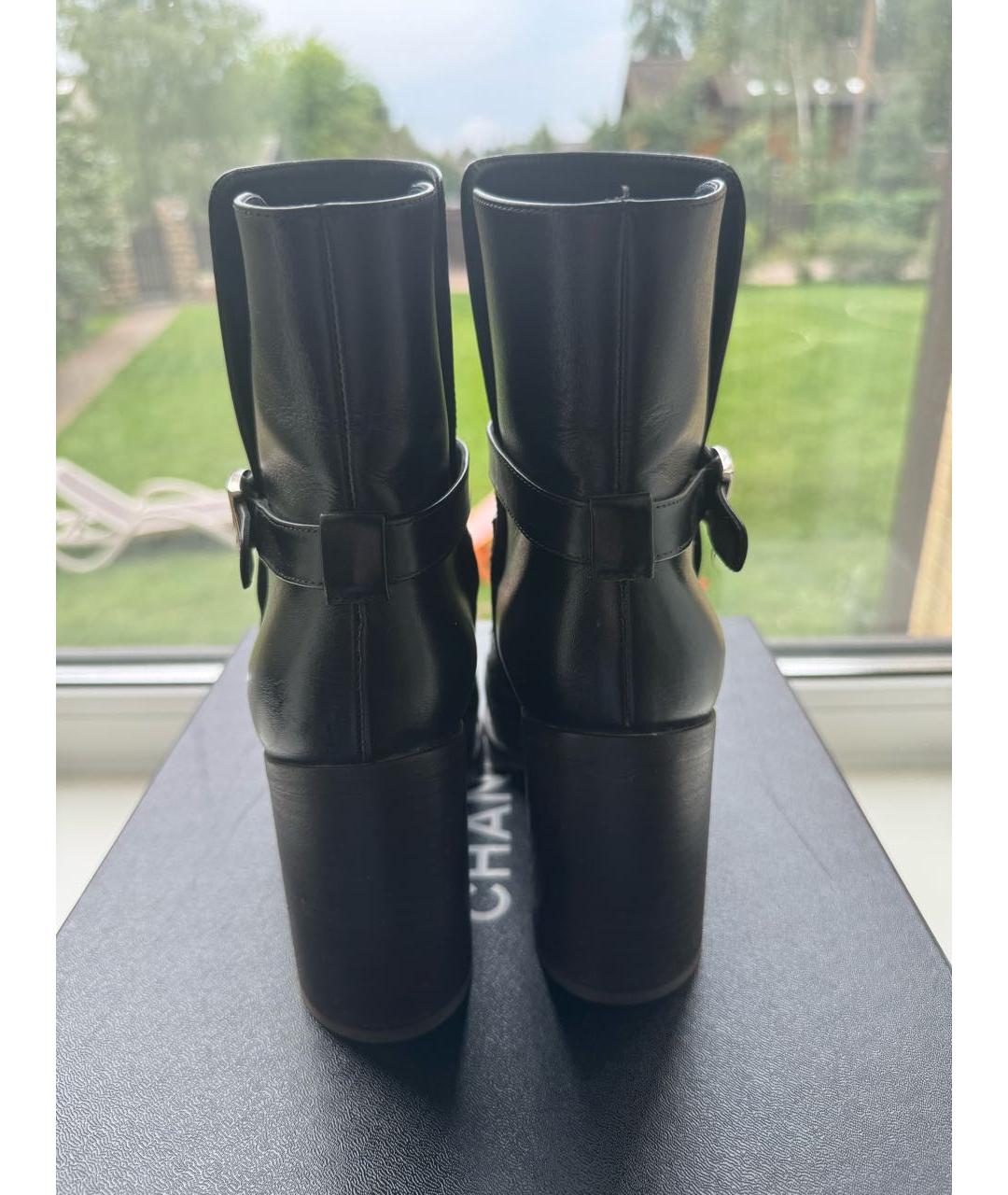 CHANEL Черные кожаные ботильоны, фото 4