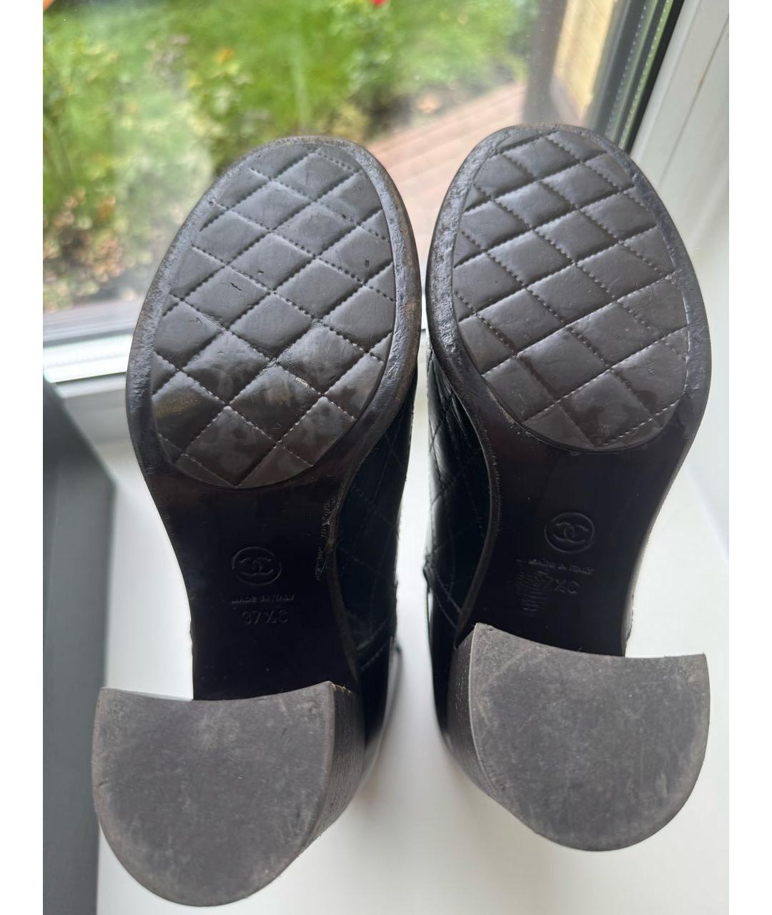 CHANEL Черные кожаные ботильоны, фото 5