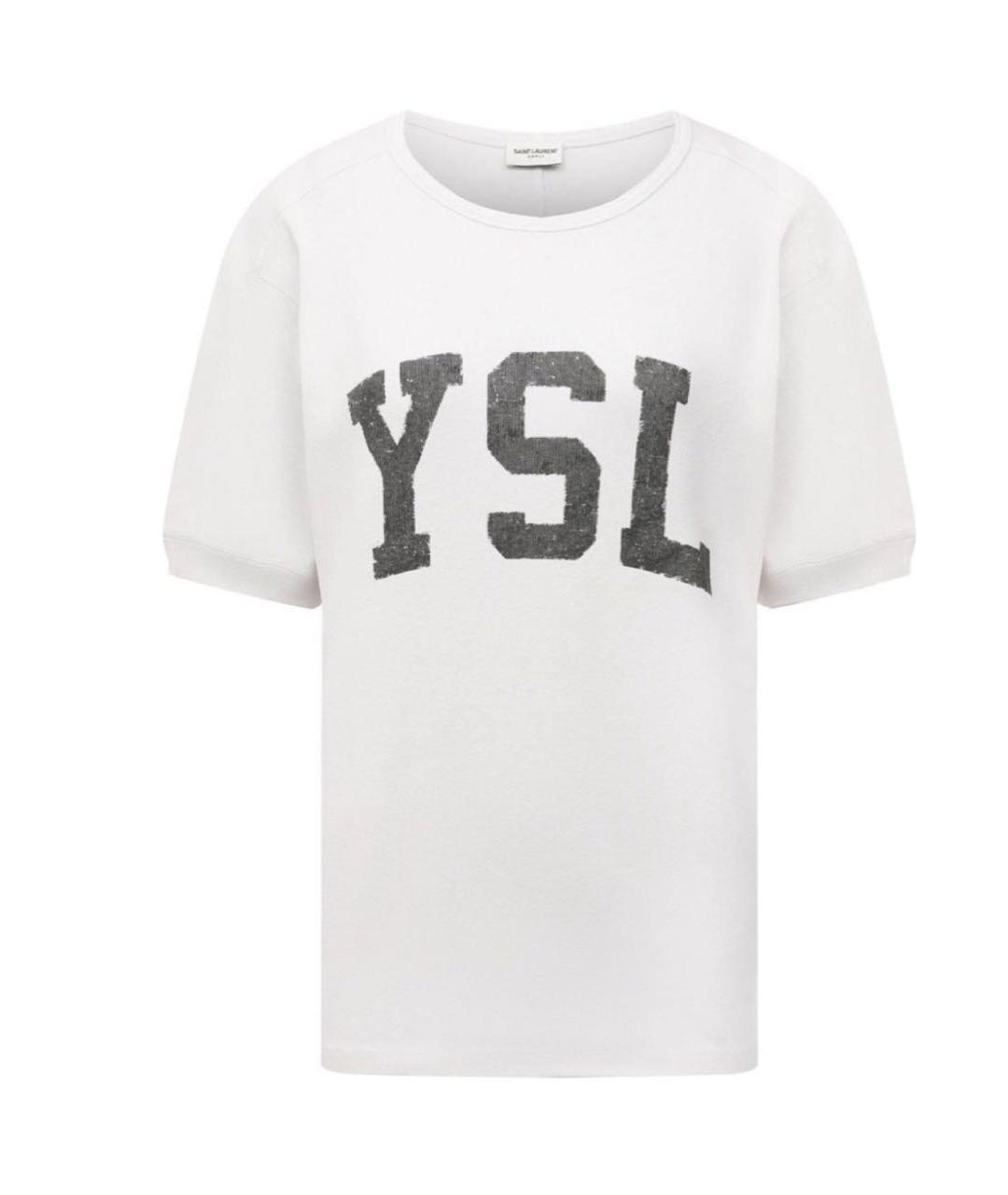 SAINT LAURENT Белая хлопковая футболка, фото 1