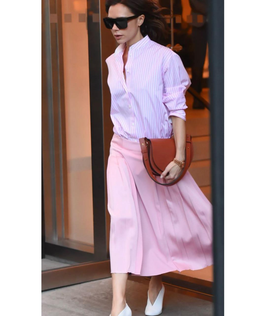 VICTORIA BECKHAM Розовая юбка макси, фото 5