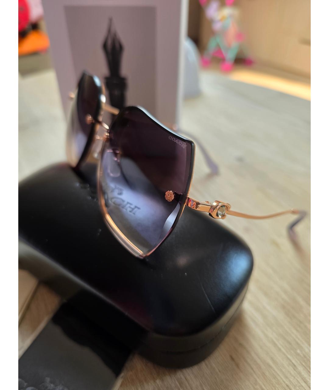 COACH Фиолетовые металлические солнцезащитные очки, фото 6