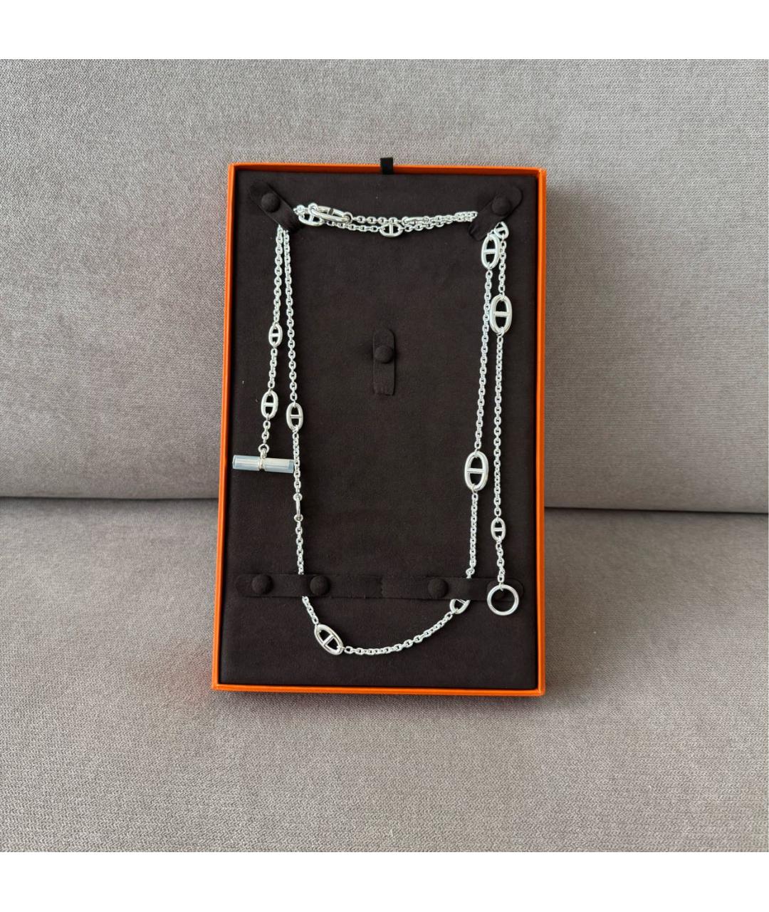 HERMES Серебряное серебряное колье, фото 2