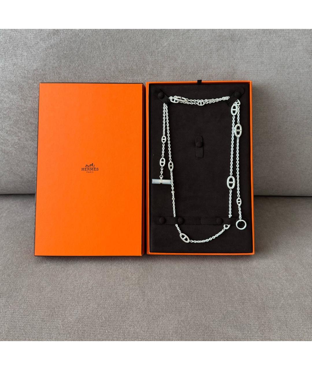 HERMES Серебряное серебряное колье, фото 3
