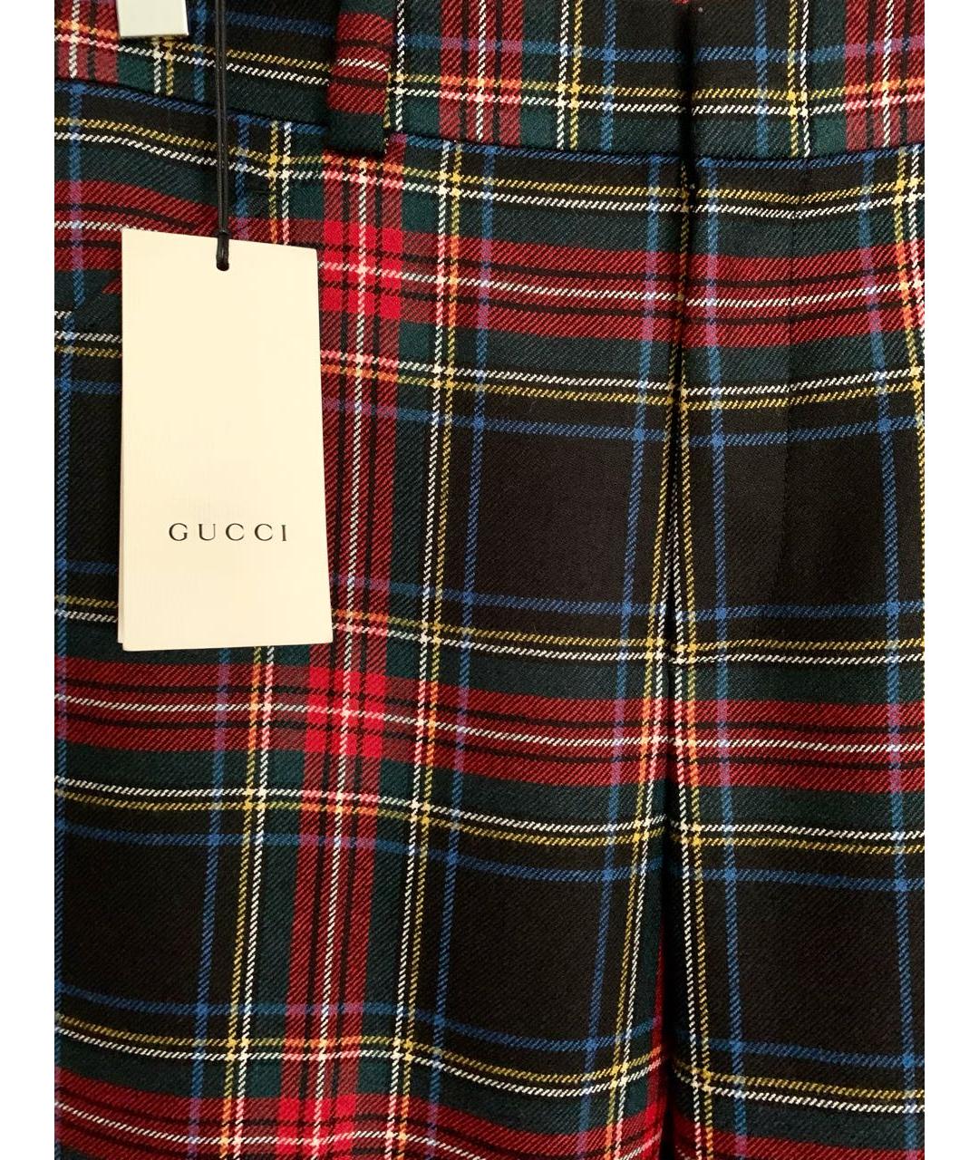 GUCCI Красные шерстяные прямые брюки, фото 5