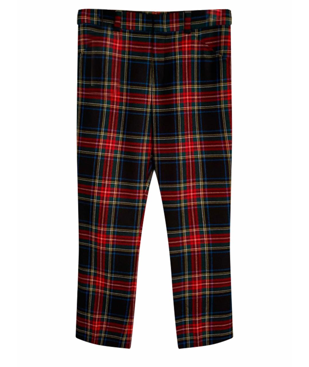GUCCI Красные шерстяные прямые брюки, фото 1
