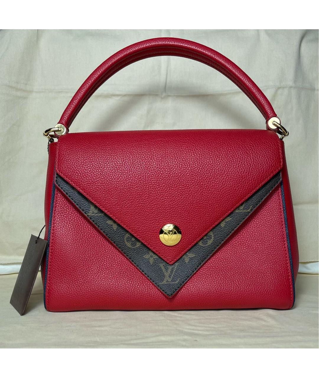 LOUIS VUITTON Красная кожаная сумка с короткими ручками, фото 9