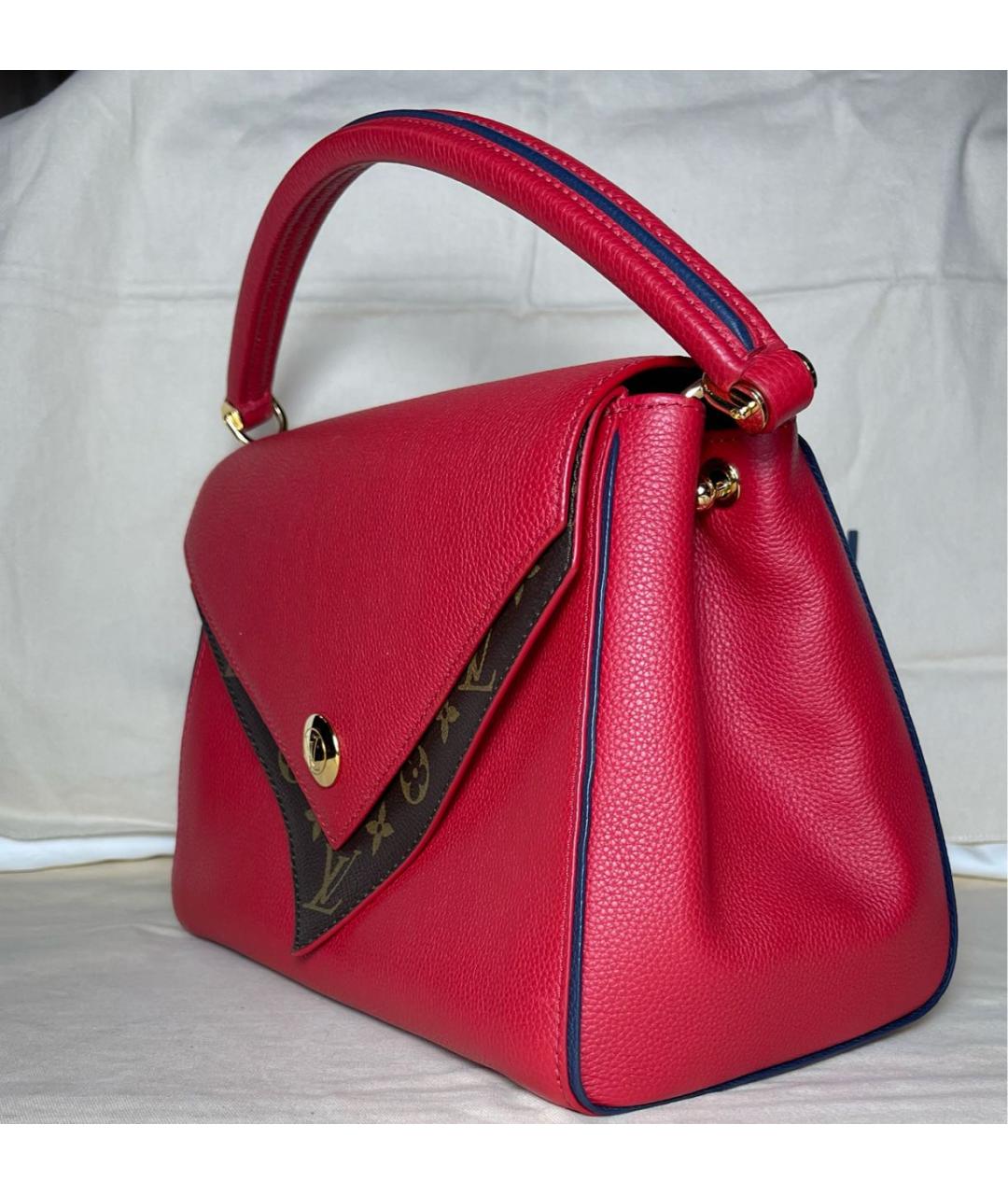LOUIS VUITTON Красная кожаная сумка с короткими ручками, фото 8
