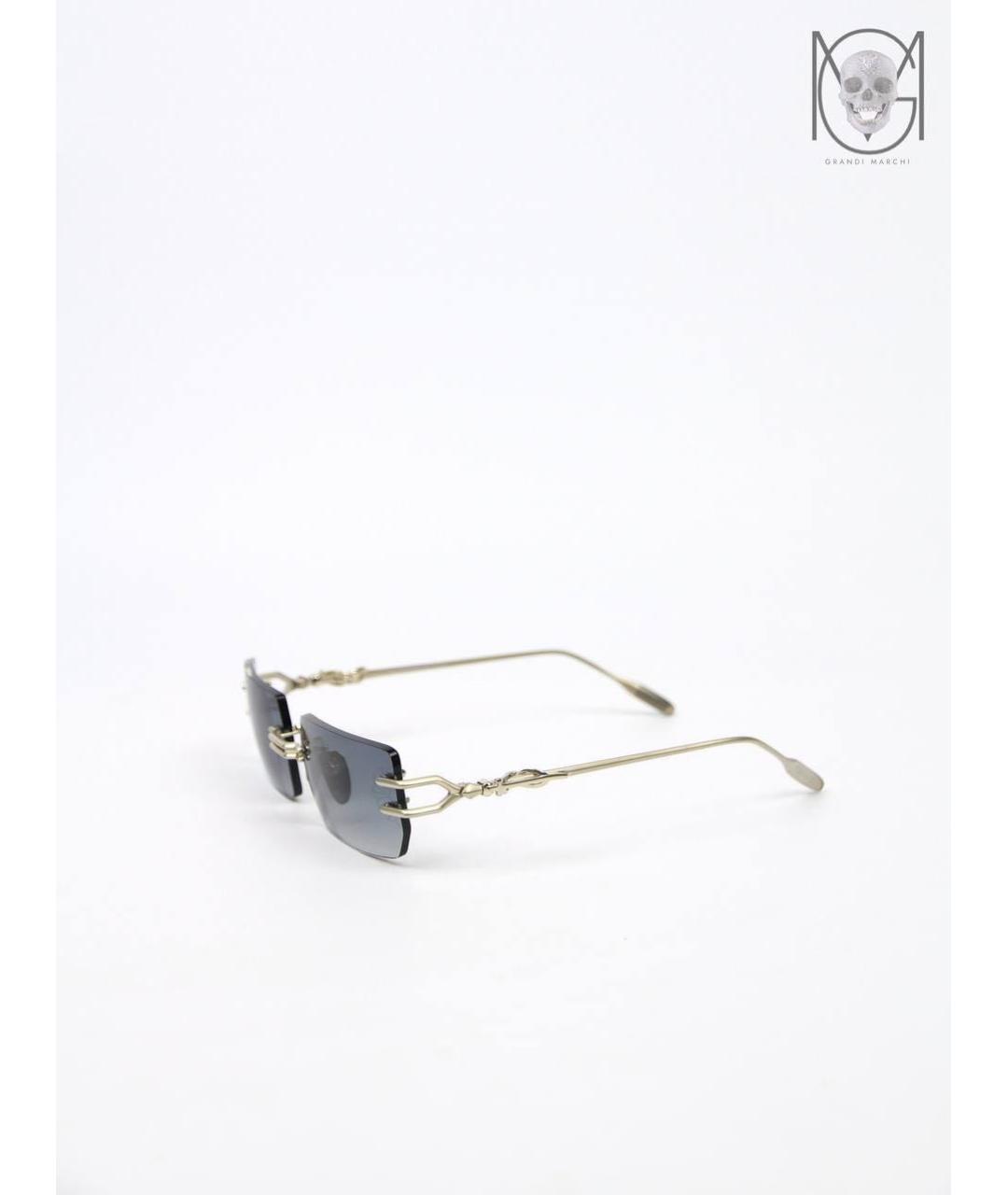 CHROME HEARTS Золотые металлические солнцезащитные очки, фото 2
