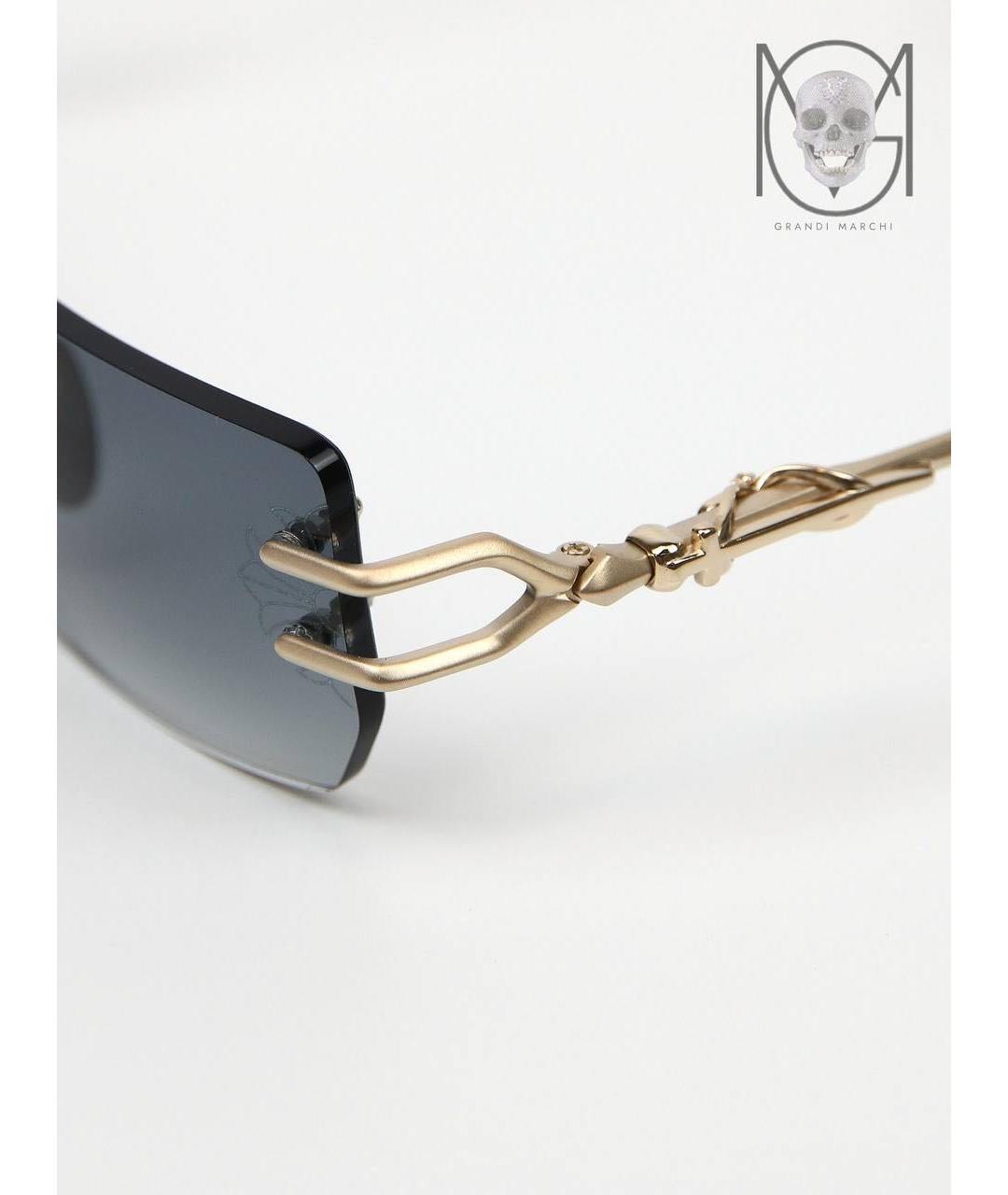 CHROME HEARTS Золотые металлические солнцезащитные очки, фото 3