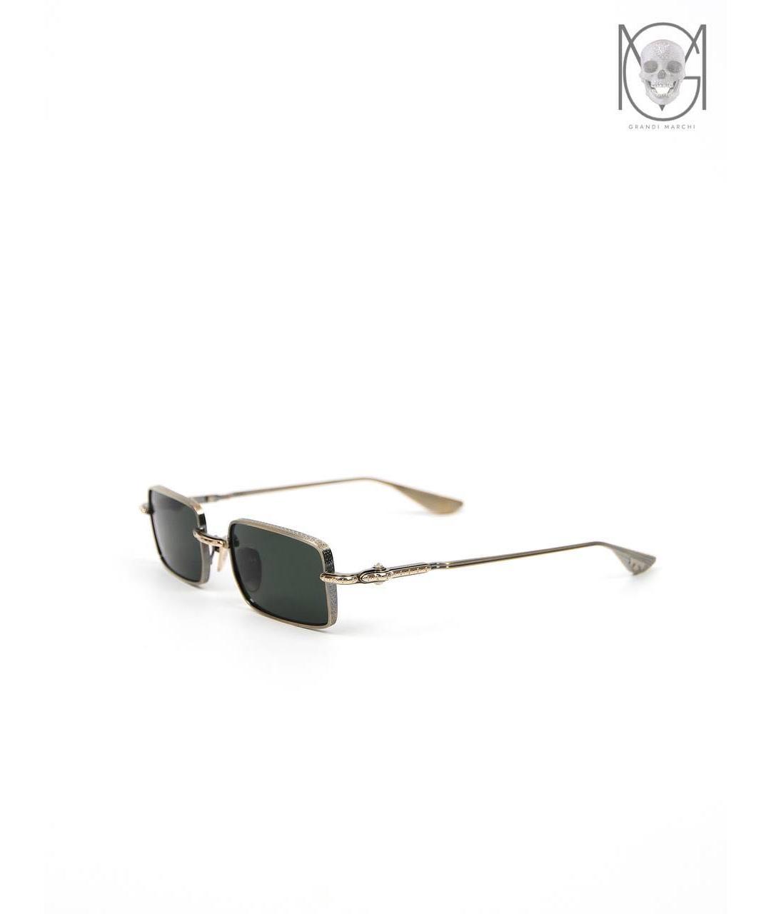 CHROME HEARTS Золотые металлические солнцезащитные очки, фото 2