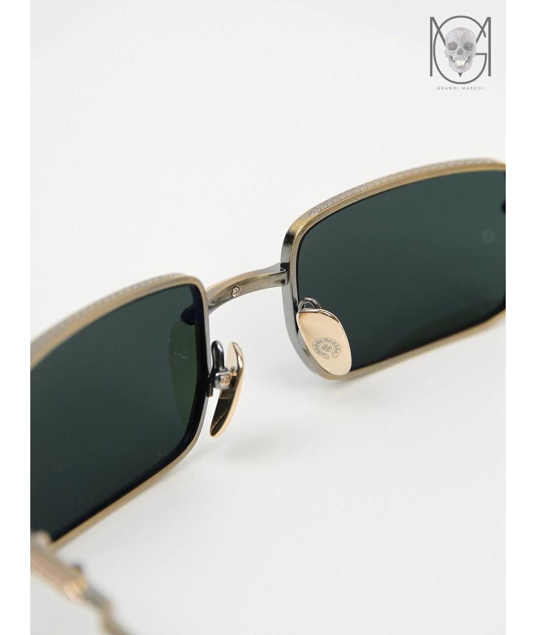CHROME HEARTS Золотые металлические солнцезащитные очки, фото 5
