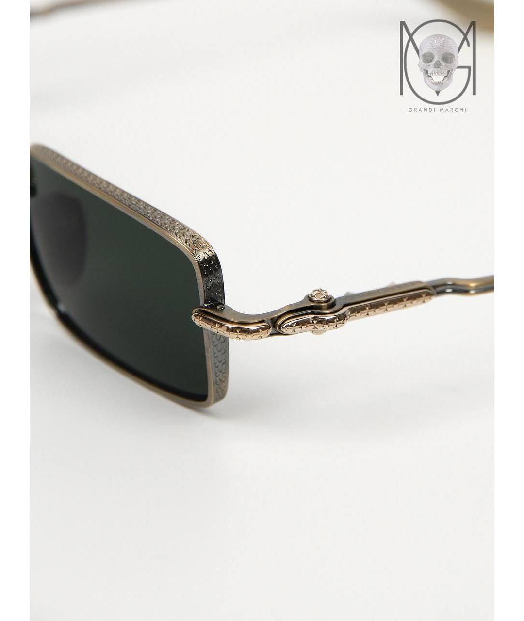 CHROME HEARTS Золотые металлические солнцезащитные очки, фото 3