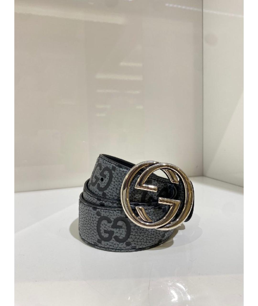 GUCCI Серый кожаный ремень, фото 3