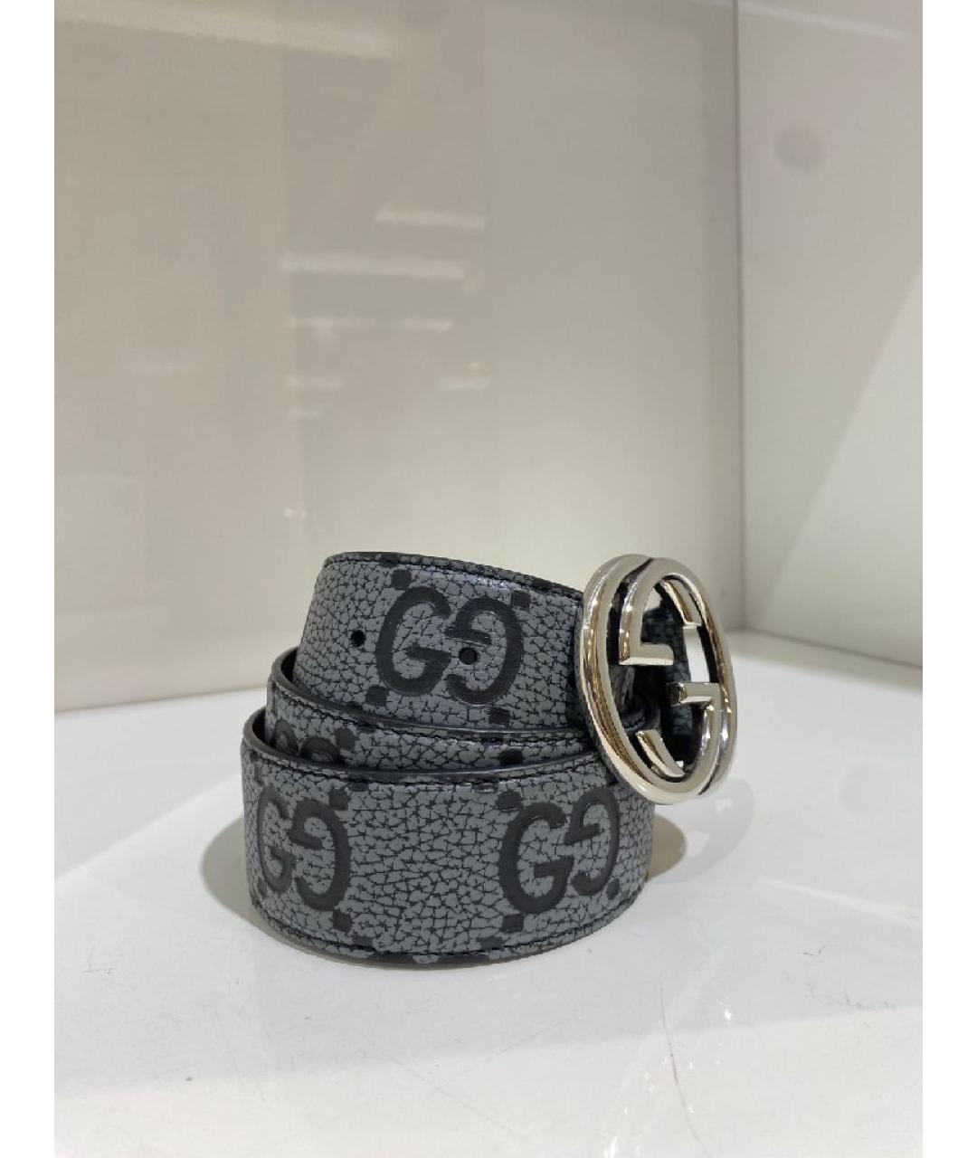 GUCCI Серый кожаный ремень, фото 2