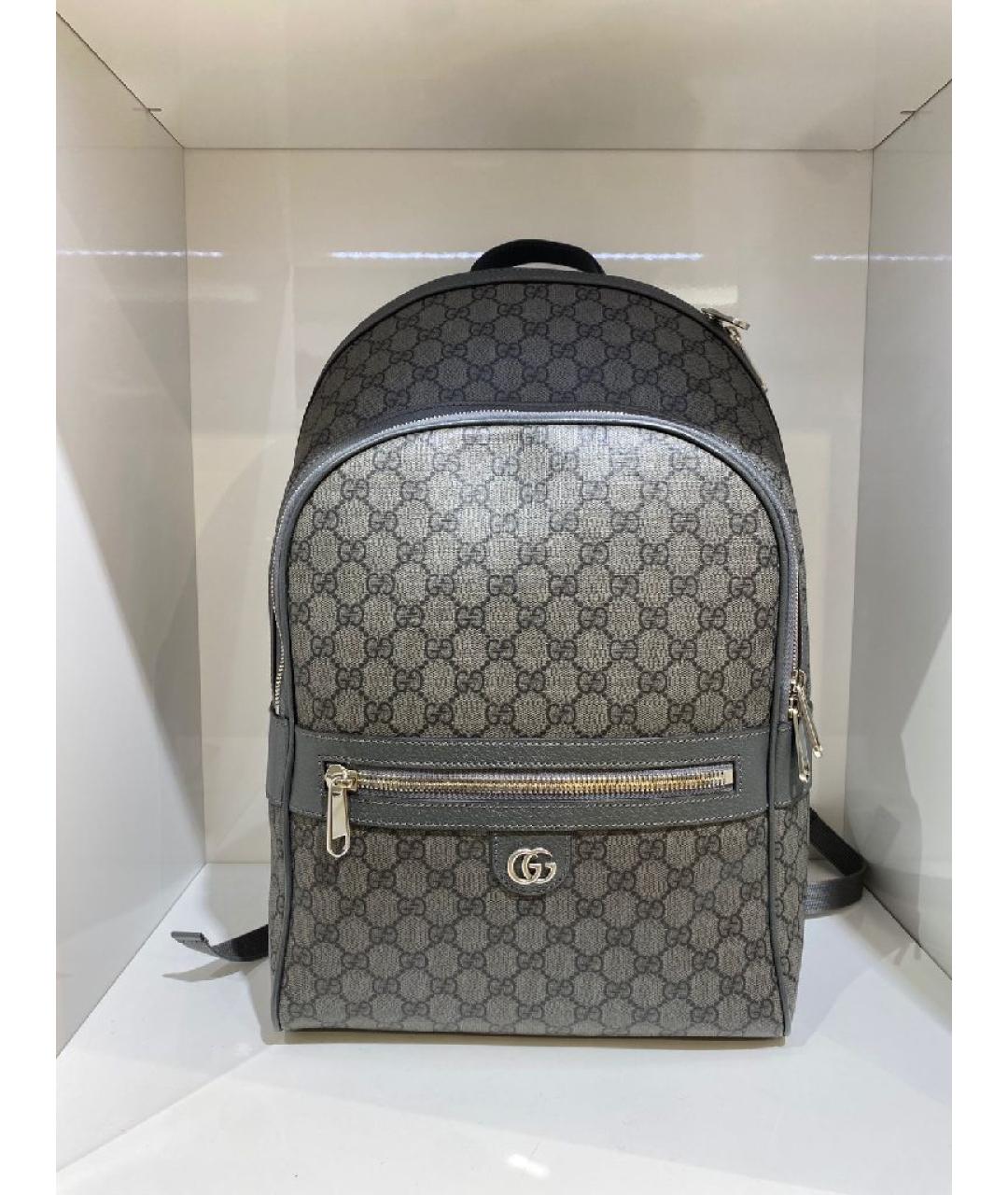 GUCCI Серый кожаный рюкзак, фото 3