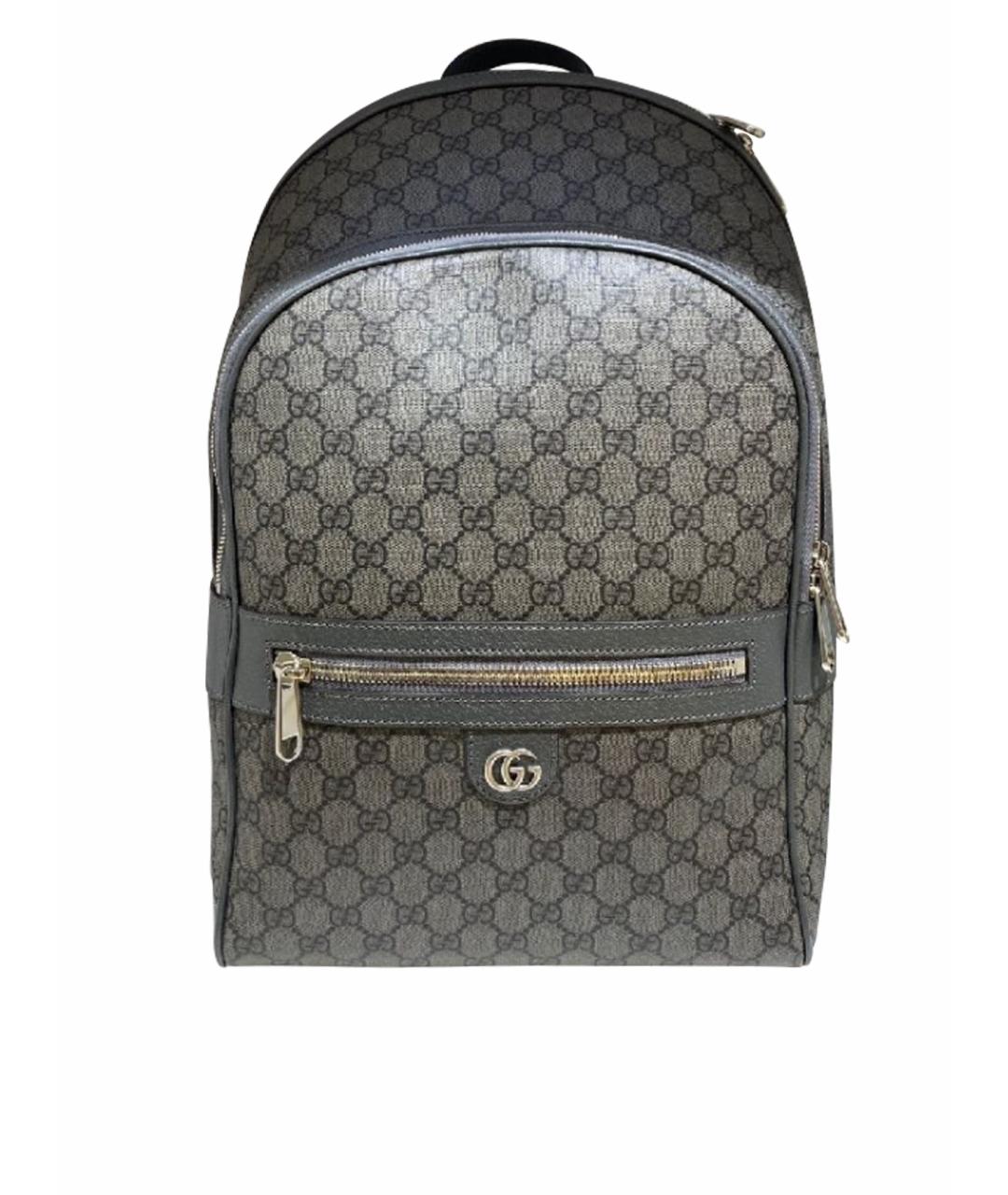 GUCCI Серый кожаный рюкзак, фото 1