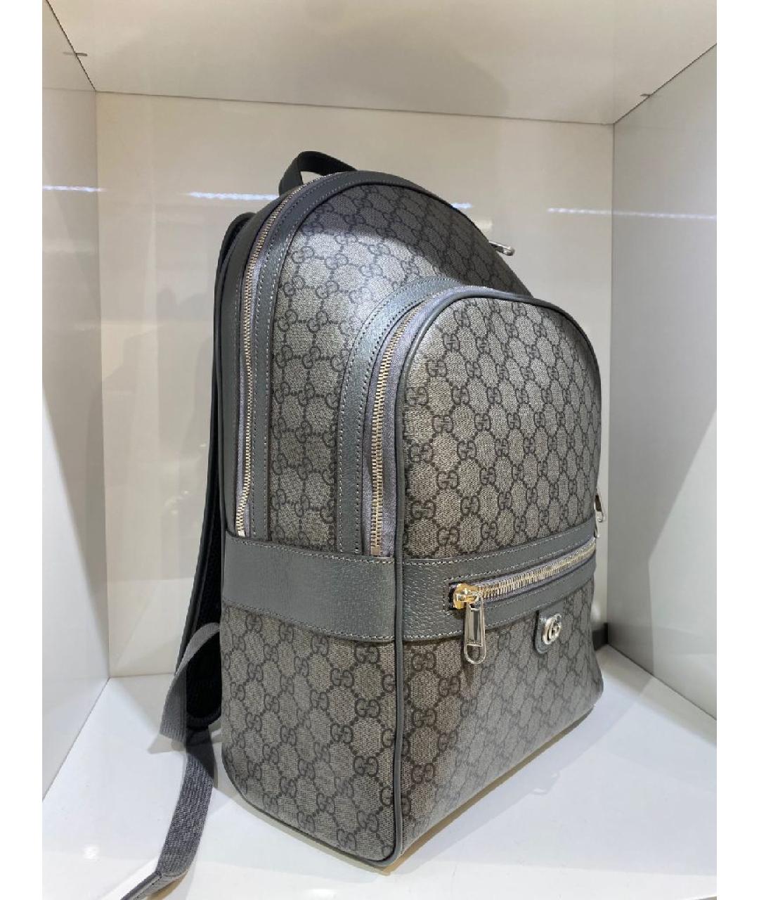 GUCCI Серый кожаный рюкзак, фото 2