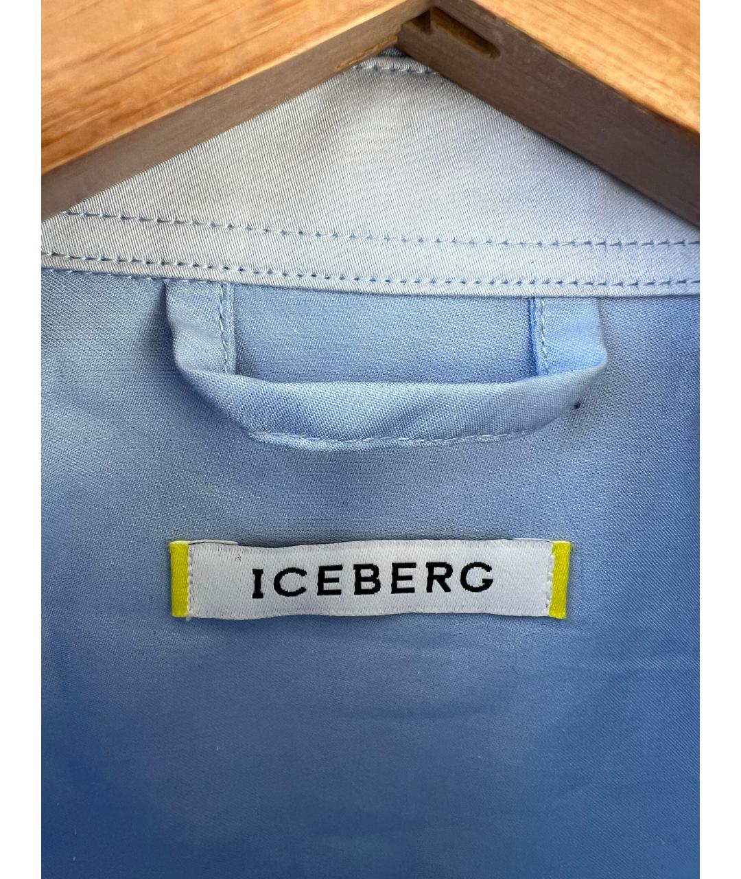 ICEBERG Голубая хлопковая кэжуал рубашка, фото 3