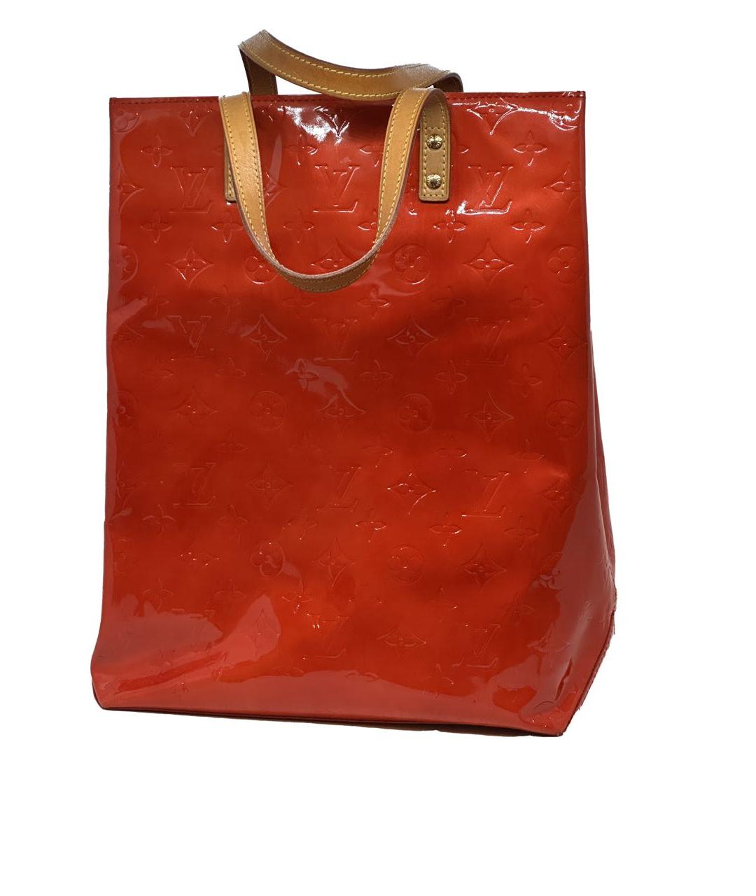 LOUIS VUITTON Красная сумка тоут из лакированной кожи, фото 3