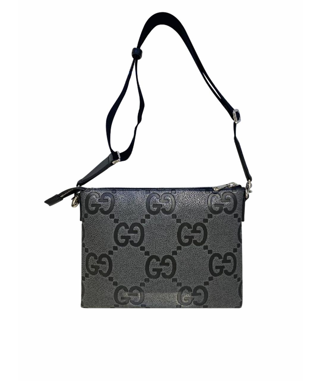 GUCCI Серая кожаная сумка на плечо, фото 1