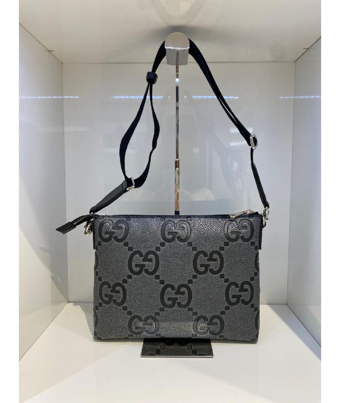 GUCCI Серая кожаная сумка на плечо, фото 3