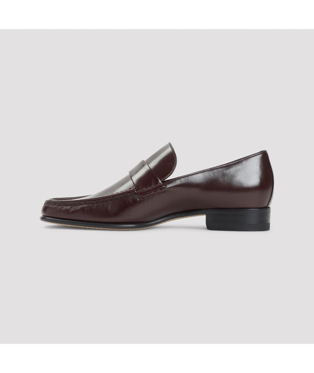 PHOEBE PHILO Бордовые кожаные лоферы, фото 2