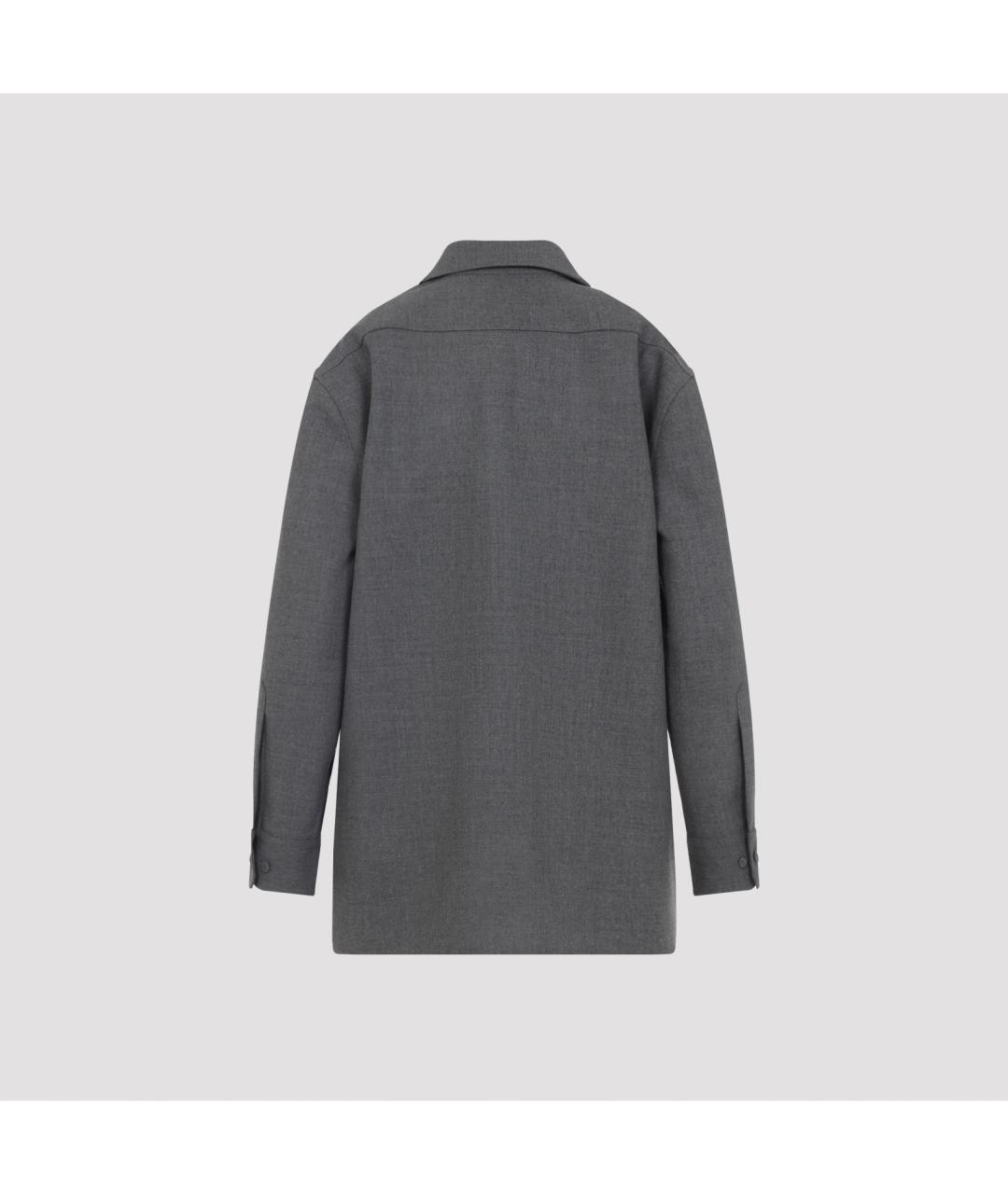 JIL SANDER Антрацитовая шерстяная рубашка, фото 2