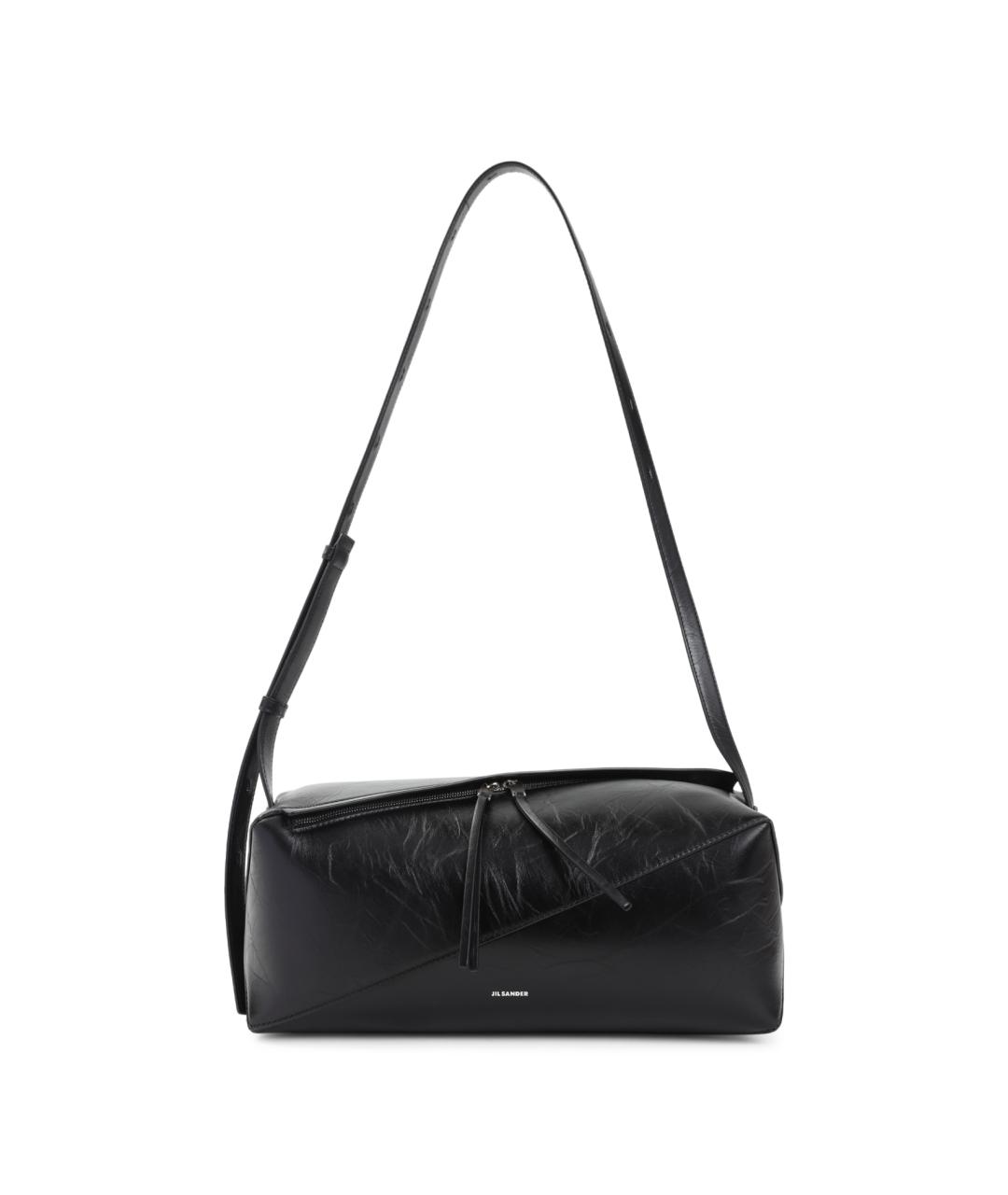 JIL SANDER Черная кожаная сумка на плечо, фото 1