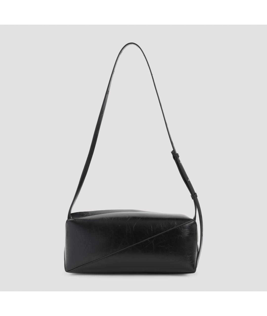 JIL SANDER Черная кожаная сумка на плечо, фото 2