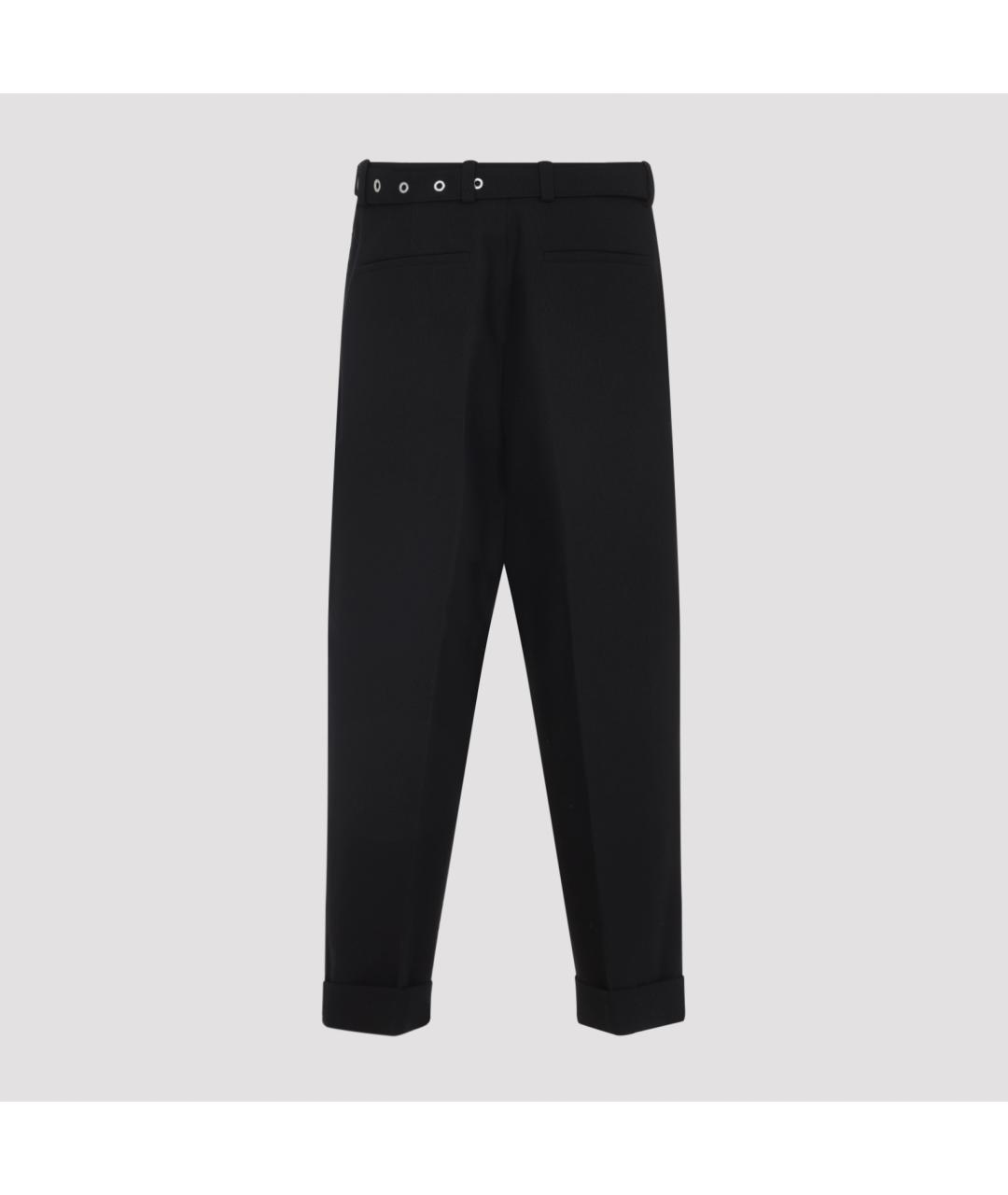JIL SANDER Черные шерстяные повседневные брюки, фото 2