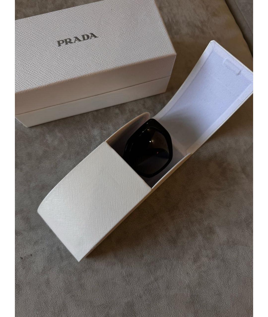 PRADA Черные пластиковые солнцезащитные очки, фото 5
